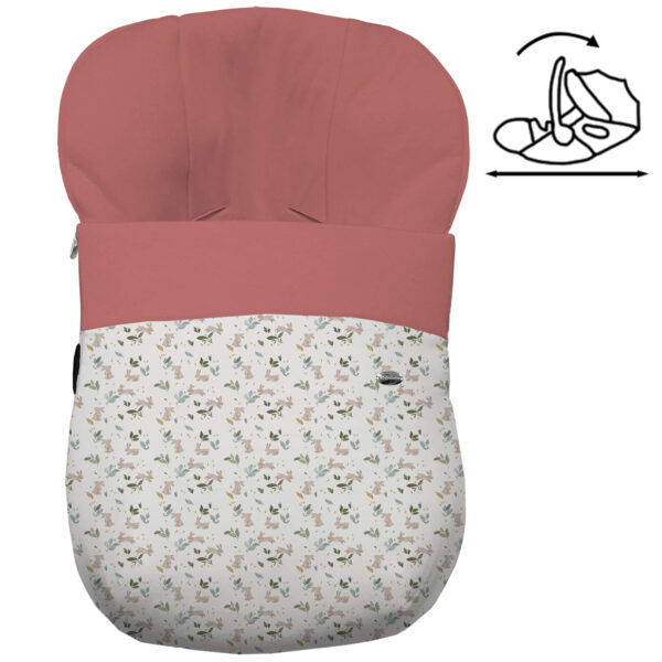 Saco Grupo Cero Modular en tejido polipiel estampada muy suave Cristel. Para el interior pelo liso color maquillaje