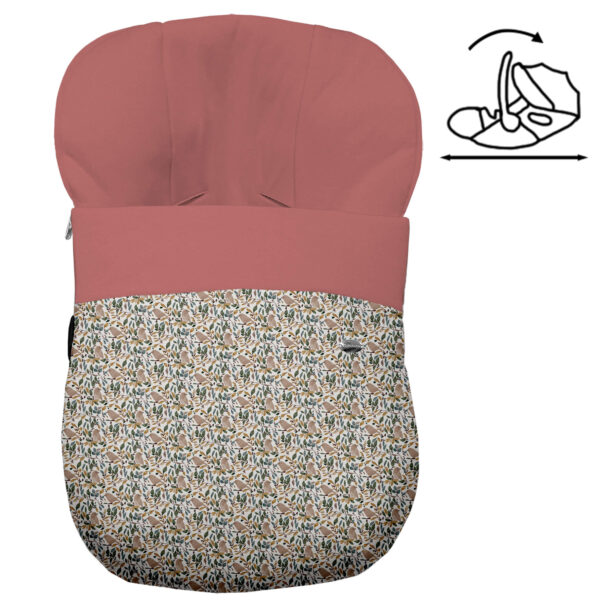 Saco Grupo Cero Modular en tejido polipiel estampada muy suave Daren. Para el interior pelo liso color maquillaje