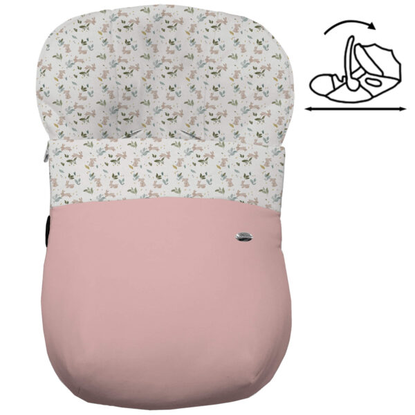 Saco Grupo Cero Modular en tejido polipiel muy suave con pespuntes en color rosado. Para el interior pelo estampado Altea