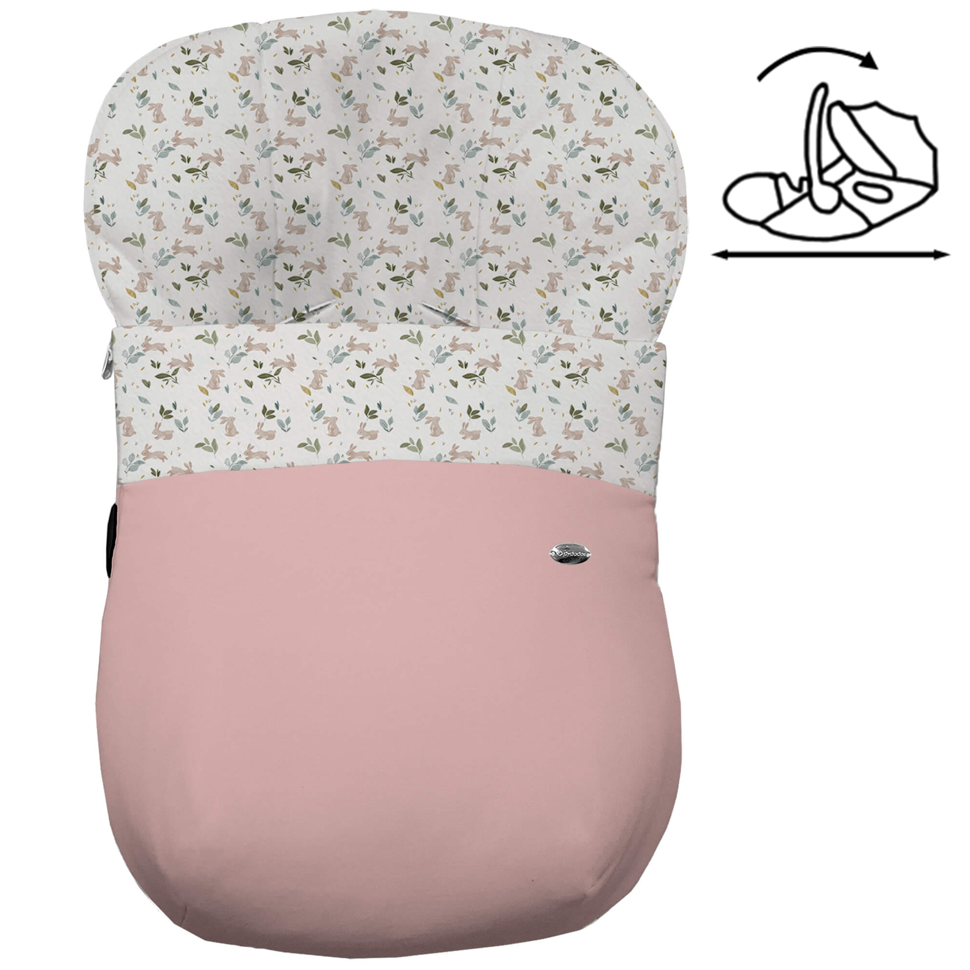 Saco Grupo Cero modular polipiel pespuntes rosado pelo Altea Saco Grupo Cero Modular en tejido polipiel muy suave con pespuntes en color rosado. Para el interior pelo estampado Altea