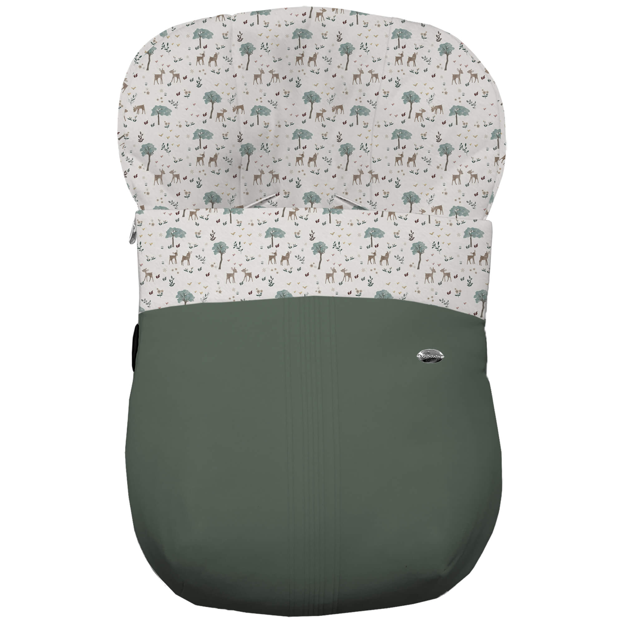 Saco Grupo Cero polipiel jaretas verde pelo Bambi Saco Grupo Cero en tejido polipiel muy suave con jaretas en color verde. Para el interior pelo estampado Bambi
