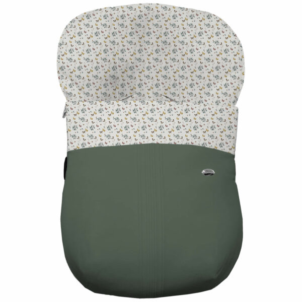 Saco Grupo Cero en tejido polipiel muy suave con jaretas en color verde. Para el interior pelo estampado Zoe