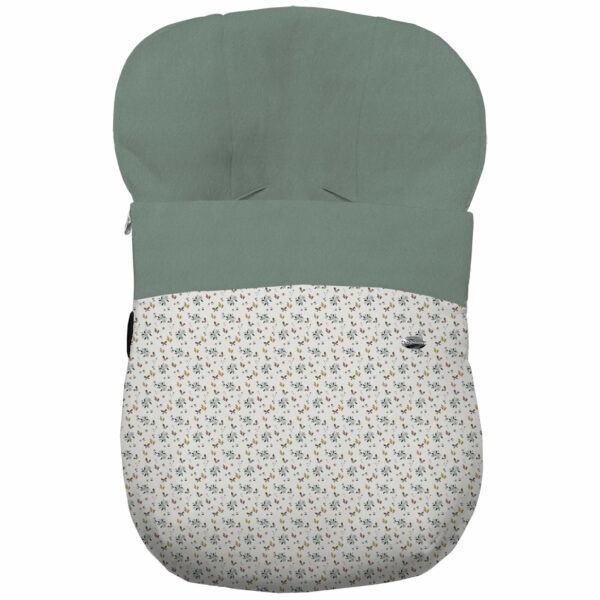 Saco Grupo Cero en tejido polipiel estampada muy suave Gala. Para el interior pelo liso color verde safia