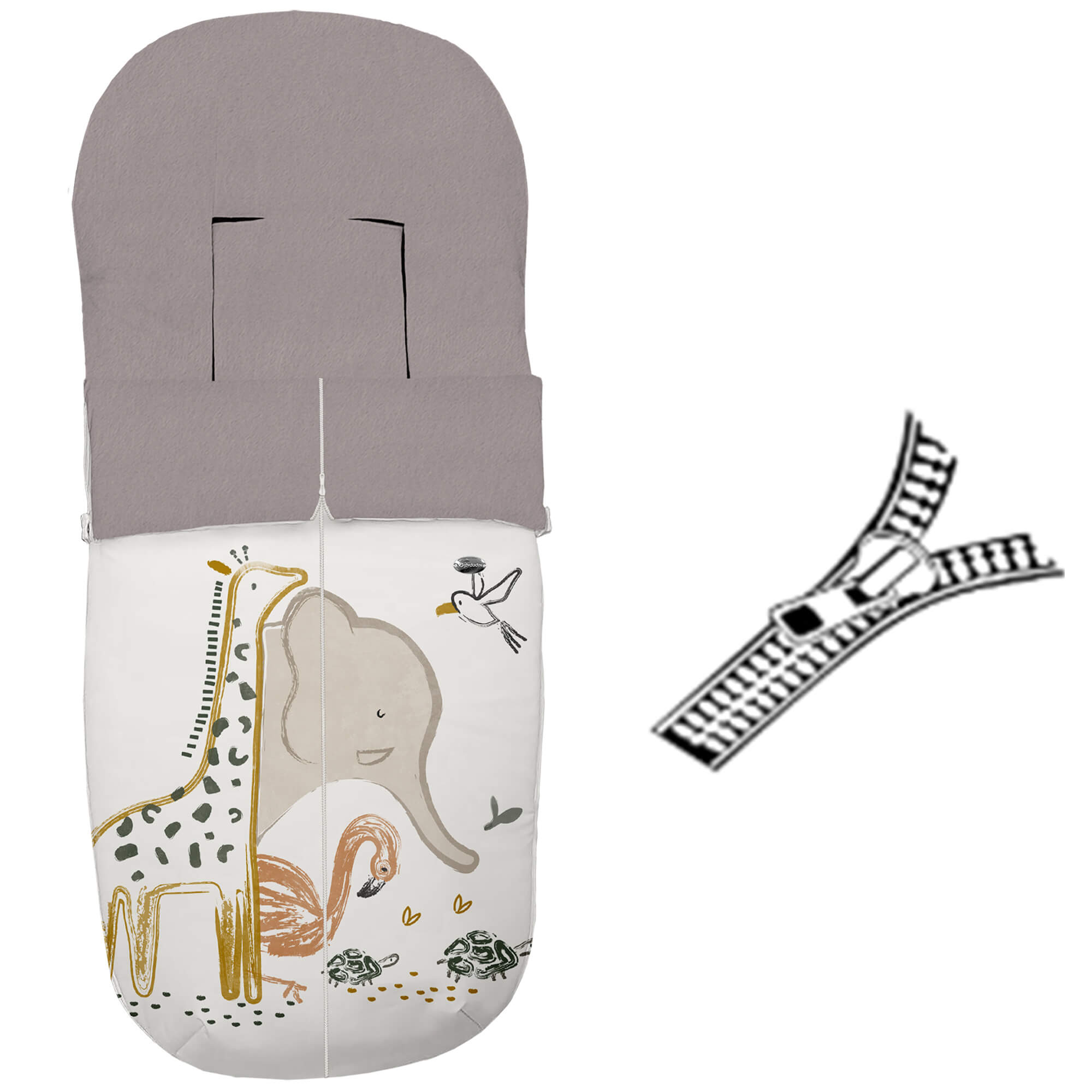 Saco para silla Izan modelo recto con cremallera central en tejido polipiel con el interior en pelo arena