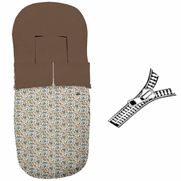 Saco para silla Daren modelo recto con cremallera central en tejido polipiel con el interior en pelo marrón