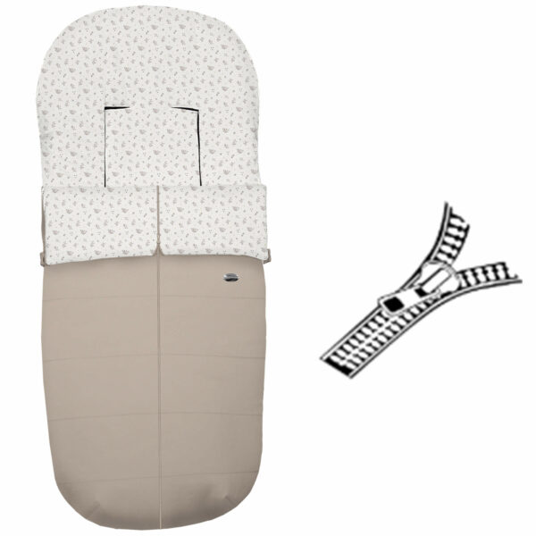 Saco para silla modelo recto con cremallera central en tejido polipiel pespuntes tostado con el interior en pelo estampado Luan