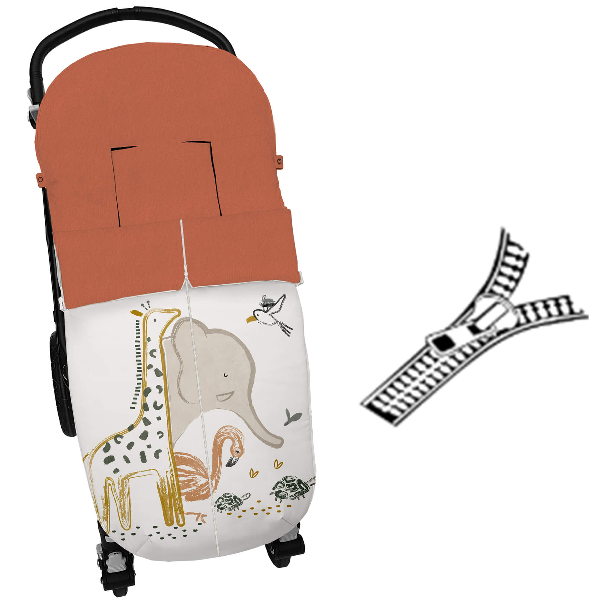 Saco para silla Izan modelo universal con cremallera central en tejido polipiel con el interior en pelo caldera