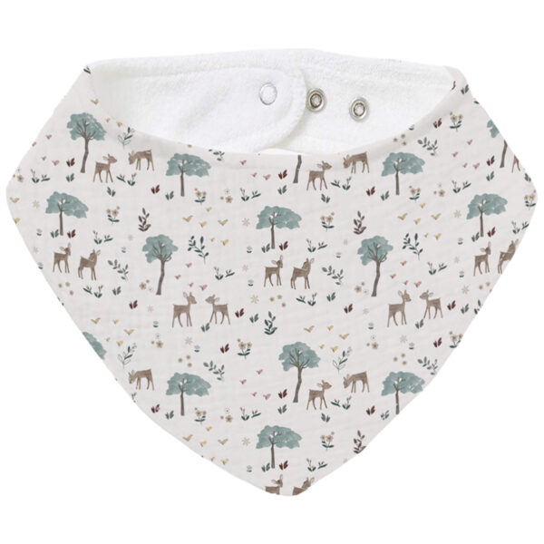 Bandana pequeña en tejido rizo de algodón y villela estampada Bambi verano