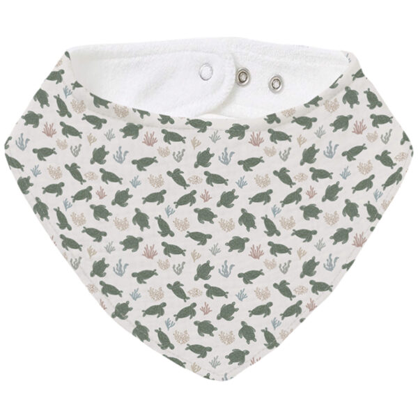 Bandana pequeña en tejido rizo de algodón y villela estampada Cairo