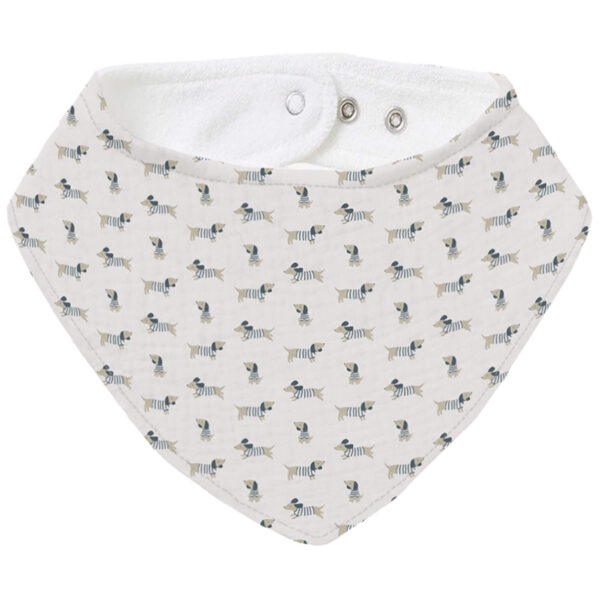 Bandana pequeña en tejido rizo de algodón y villela estampada Milán