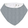Bandana pequeña en tejido rizo de algodón y villela estampada Milán rayas azul
