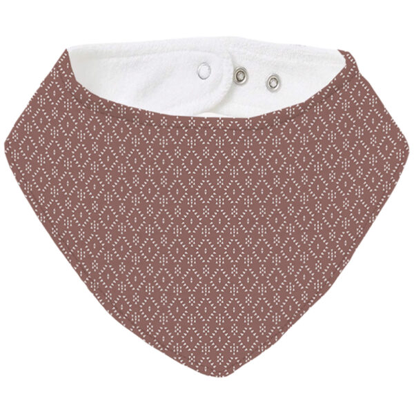 Bandana pequeña en tejido rizo de algodón y villela estampada Nepal maquillaje oscuro