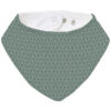 Bandana pequeña en tejido rizo de algodón y villela estampada Nepal verde oscuro