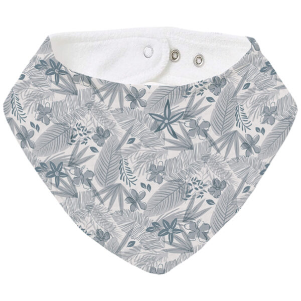 Bandana pequeña en tejido rizo de algodón y villela estampada Piccolo azul