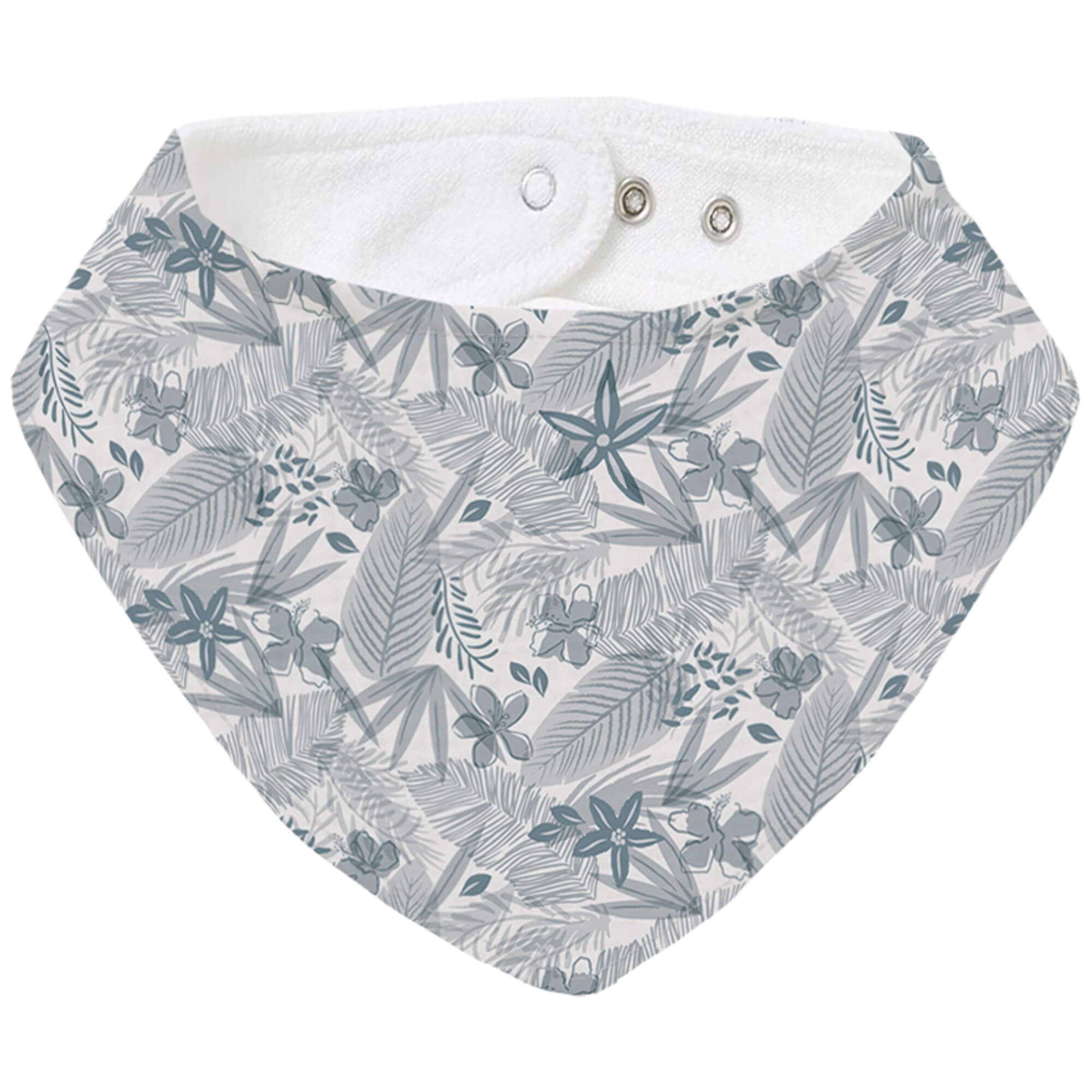 Bandana pequeña en tejido rizo de algodón y villela estampada Piccolo azul