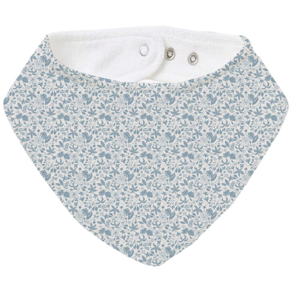 Bandana pequeña en tejido rizo de algodón y villela estampada Versalles azul
