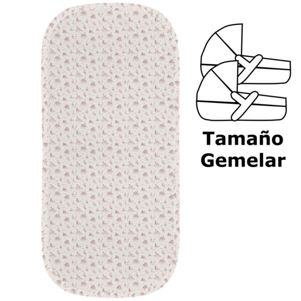 Colchoneta capazo en tejido villela estampada gemelar Toile - Marinero maquillaje