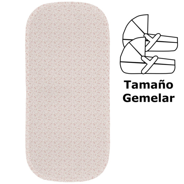 Colchoneta capazo en tejido villela estampada gemelar Versalles maquillaje