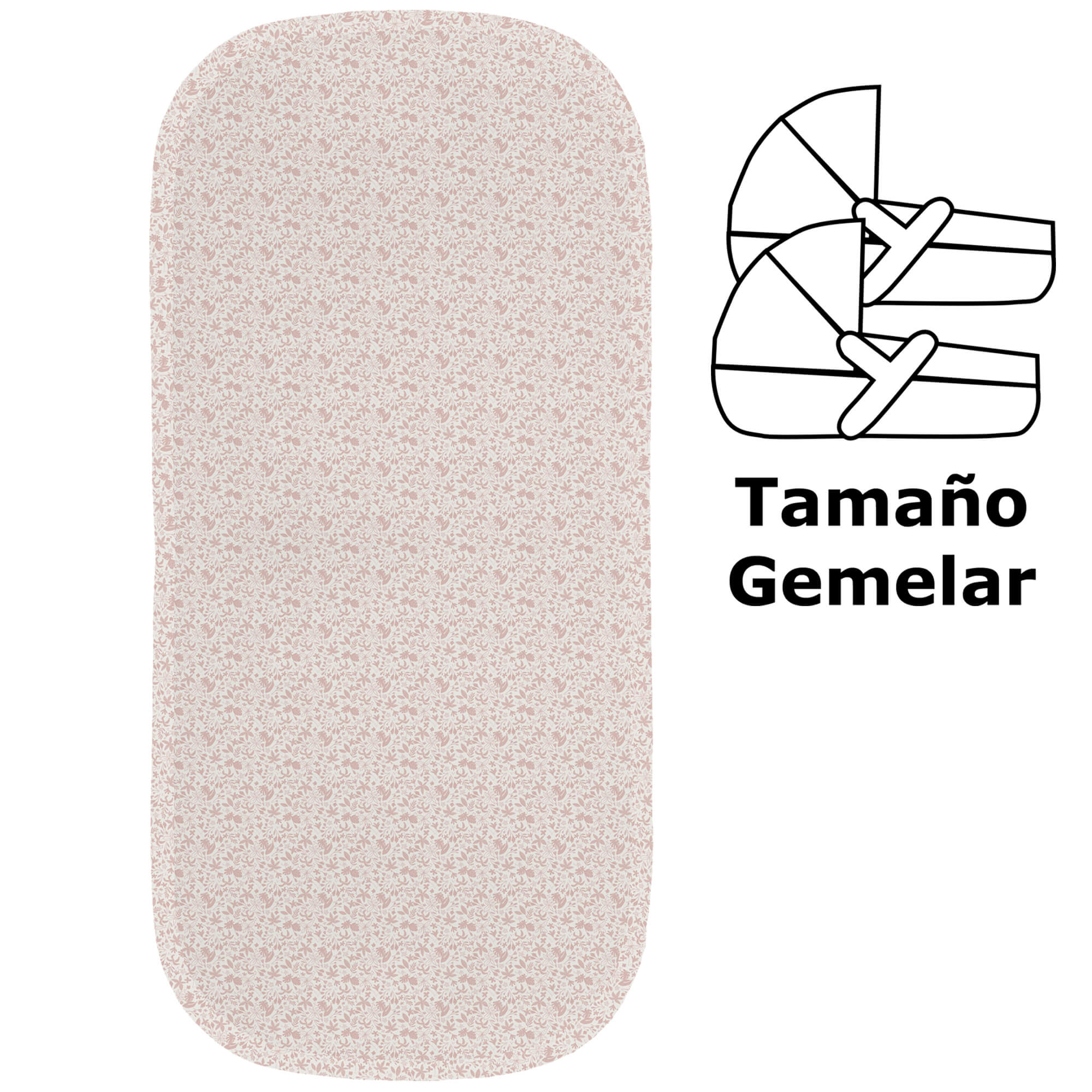 Colchoneta capazo gemelar Versalles maquillaje Colchoneta capazo en tejido villela estampada gemelar Versalles maquillaje