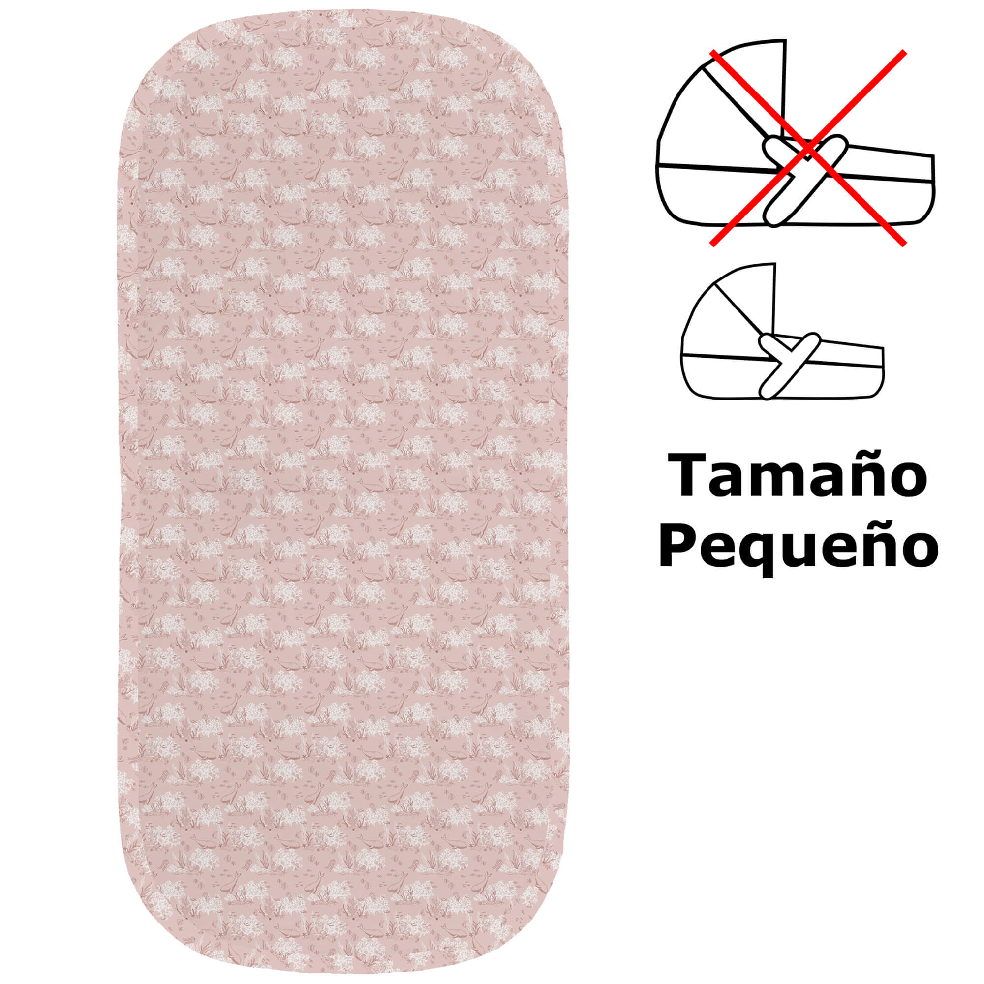 Colchoneta capazo en tejido villela estampada pequeña Arrecife maquillaje