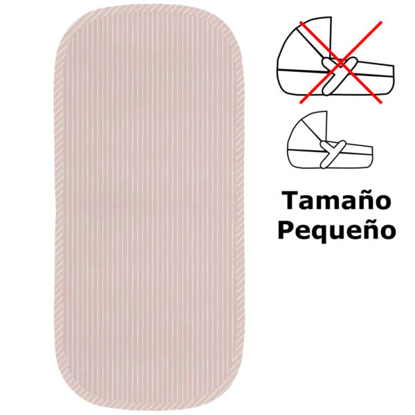 Colchoneta capazo en tejido villela estampada pequeña Iris rayas maquillaje