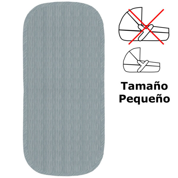 Colchoneta capazo en tejido villela estampada pequeña Milán rayas azul