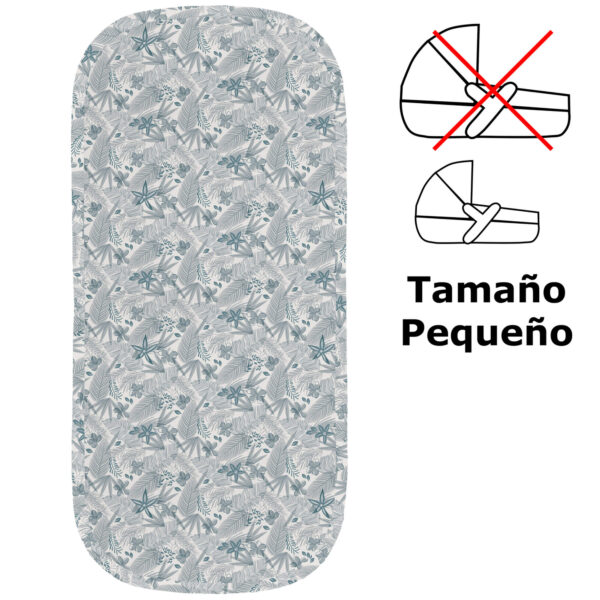 Colchoneta capazo en tejido villela estampada pequeña Piccolo azul