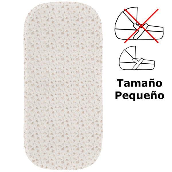 Colchoneta capazo en tejido villela estampada pequeña Toile - Marinero tostado