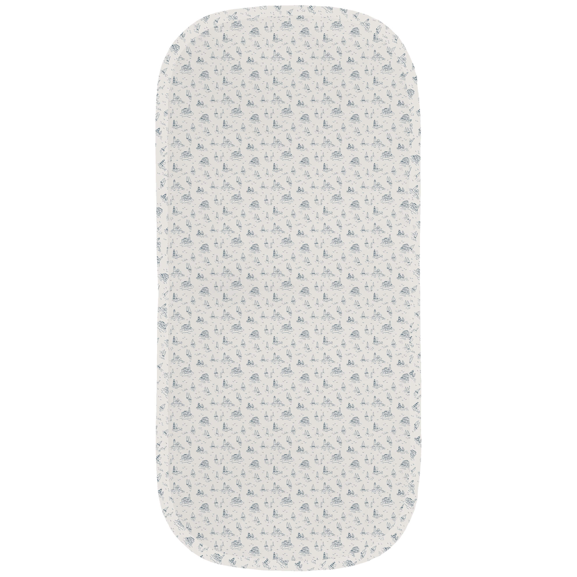 Colchoneta capazo en tejido villela estampada Toile - Marinero azul