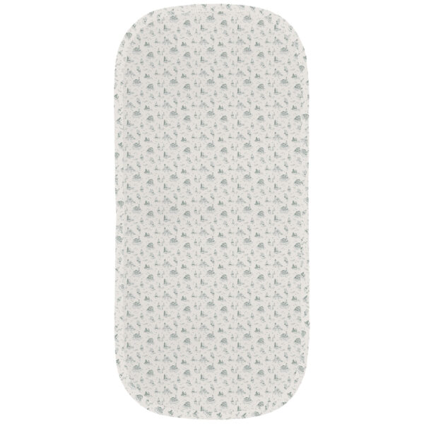 Colchoneta capazo en tejido villela estampada Toile - Marinero verde