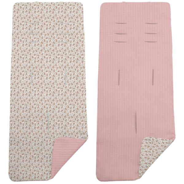 Colchoneta Reversible en tejido piqué y villela estampada Atenas maquillaje