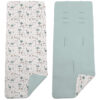Colchoneta Reversible en tejido piqué y villela estampada Bambi azulado