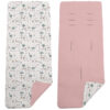Colchoneta Reversible en tejido piqué y villela estampada Bambi rosado