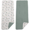 Colchoneta Reversible en tejido piqué y villela estampada Bambi verde