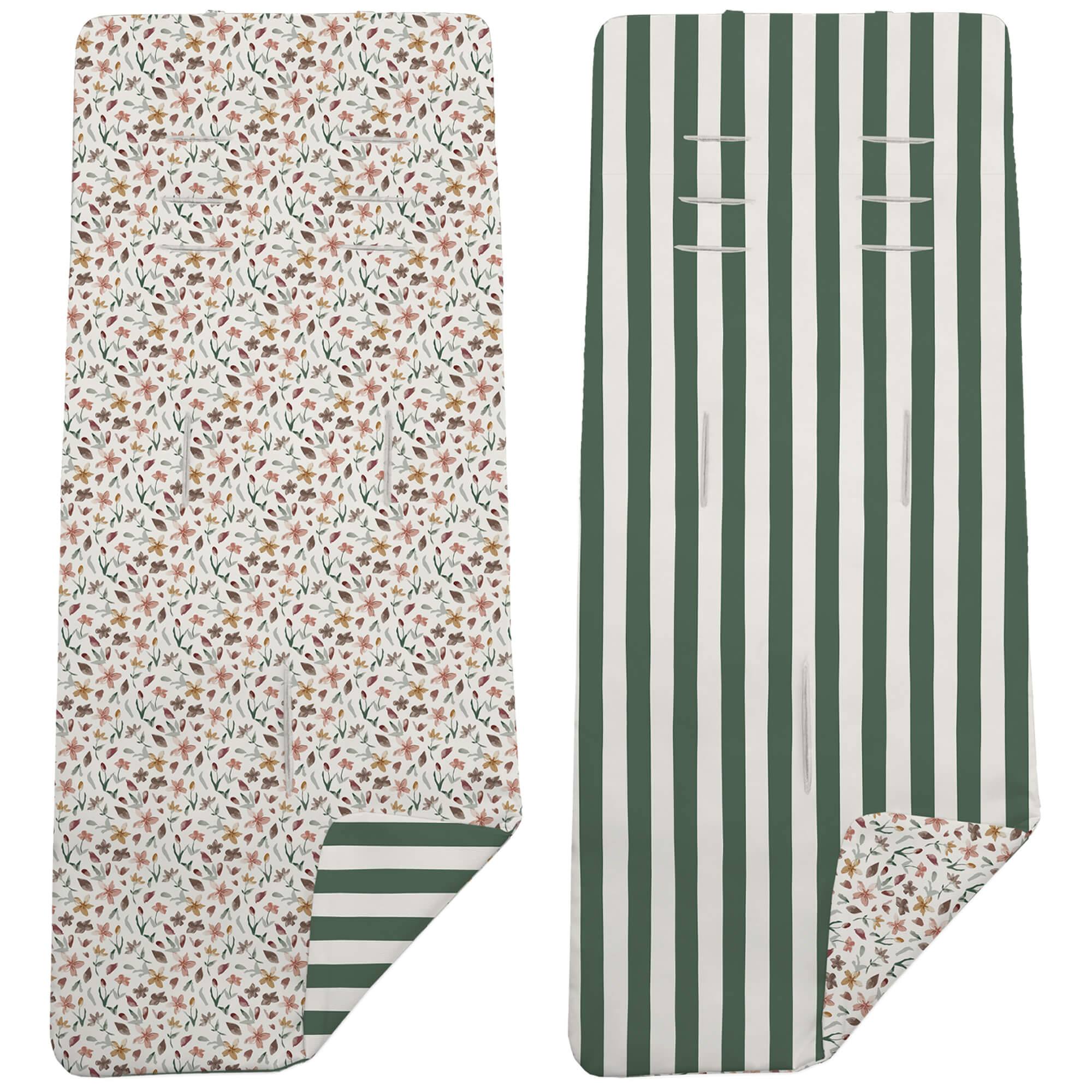 Colchoneta reversible Brisa verde Colchoneta Reversible en tejido villela estampada Brisa verde
