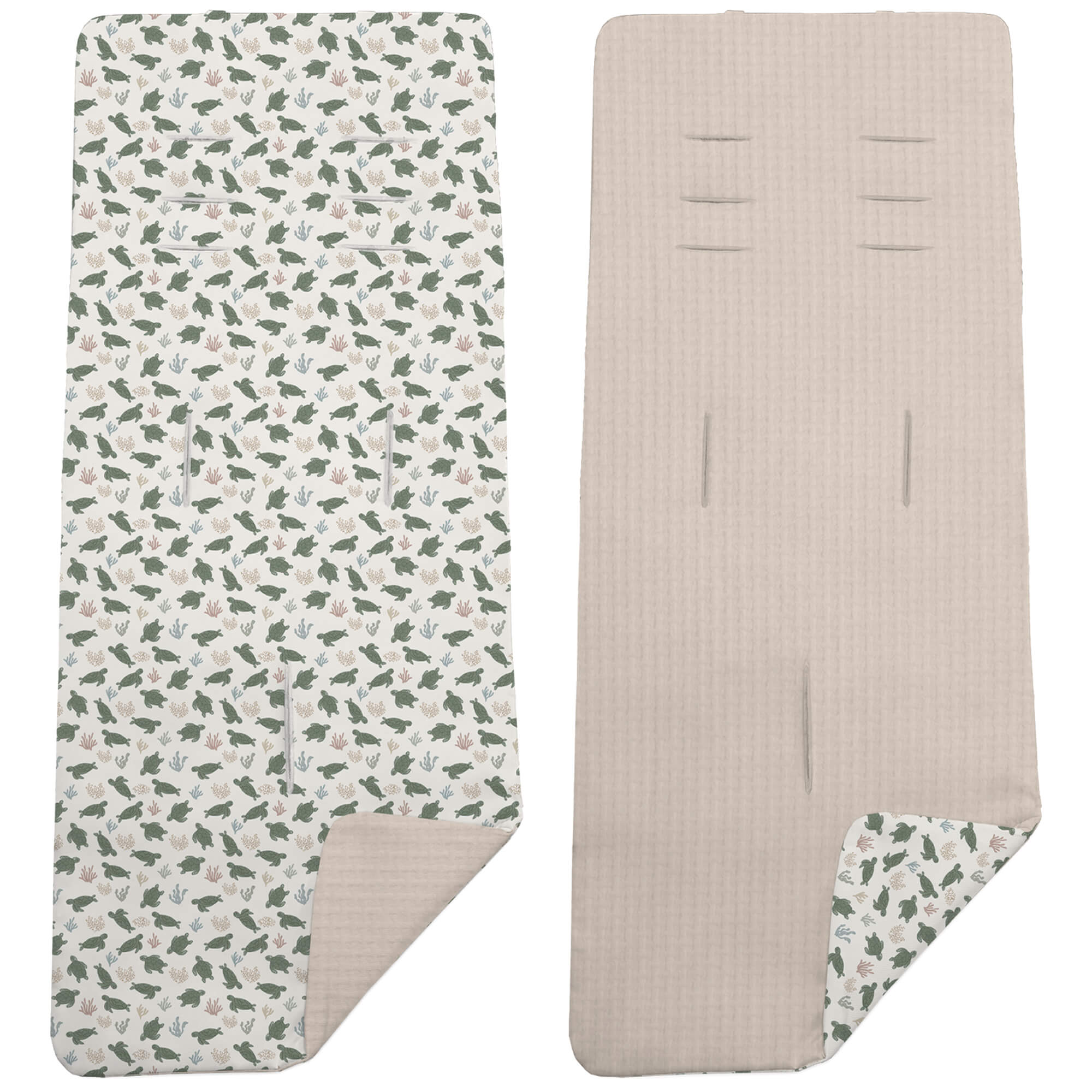 Colchoneta reversible Cairo tostado Colchoneta Reversible en tejido piqué y villela estampada Cairo tostado