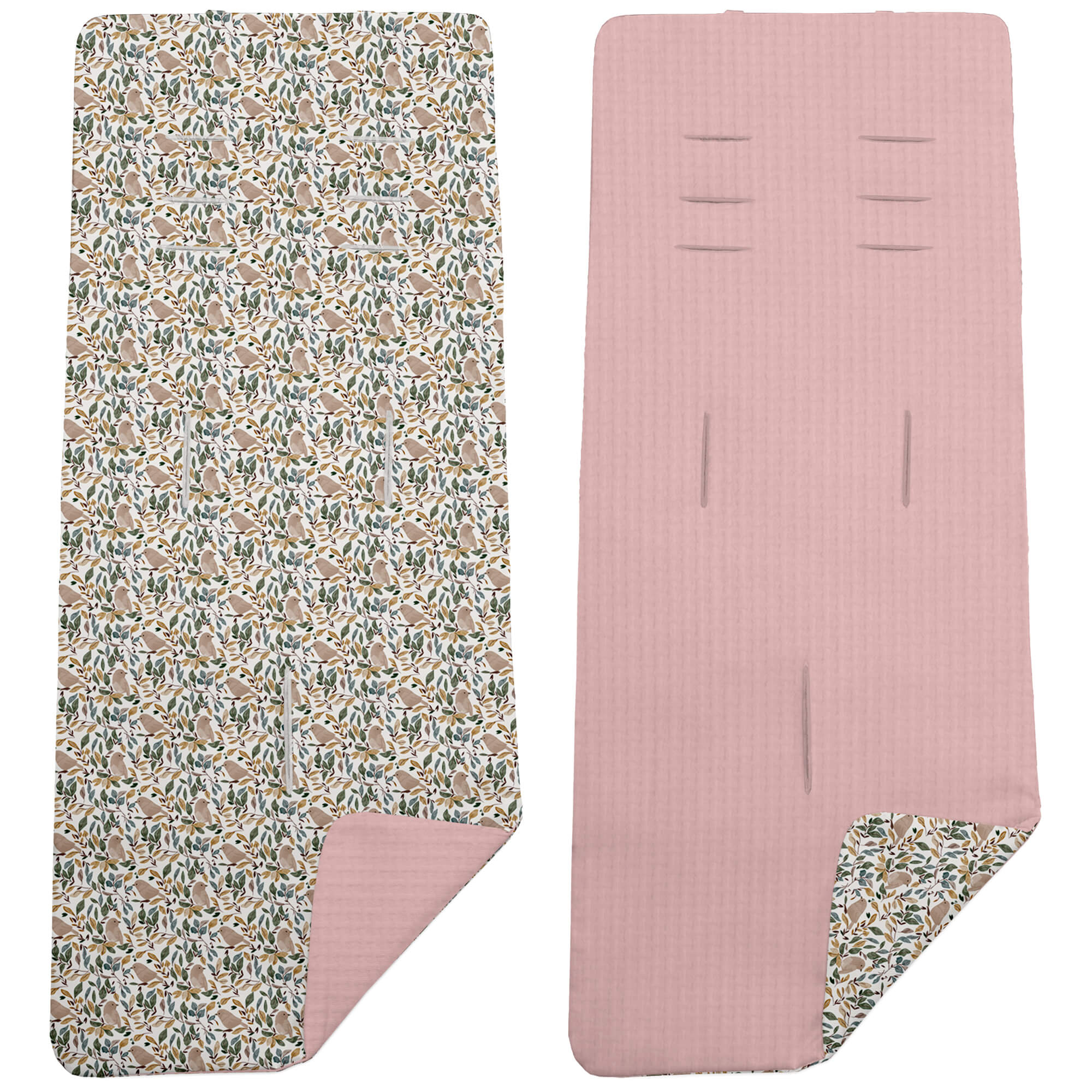 Colchoneta reversible Dylan rosado Colchoneta Reversible en tejido piqué y villela estampada Dylan rosado