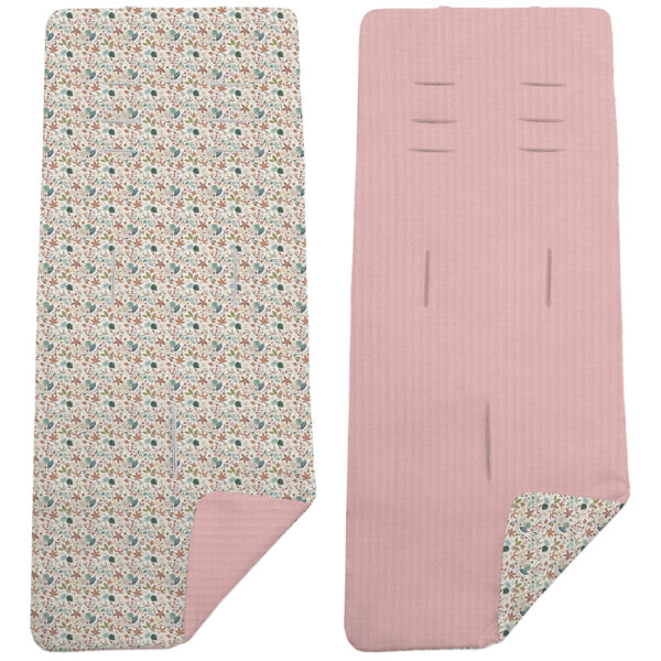 Colchoneta Reversible en tejido piqué y villela estampada Garden maquillaje