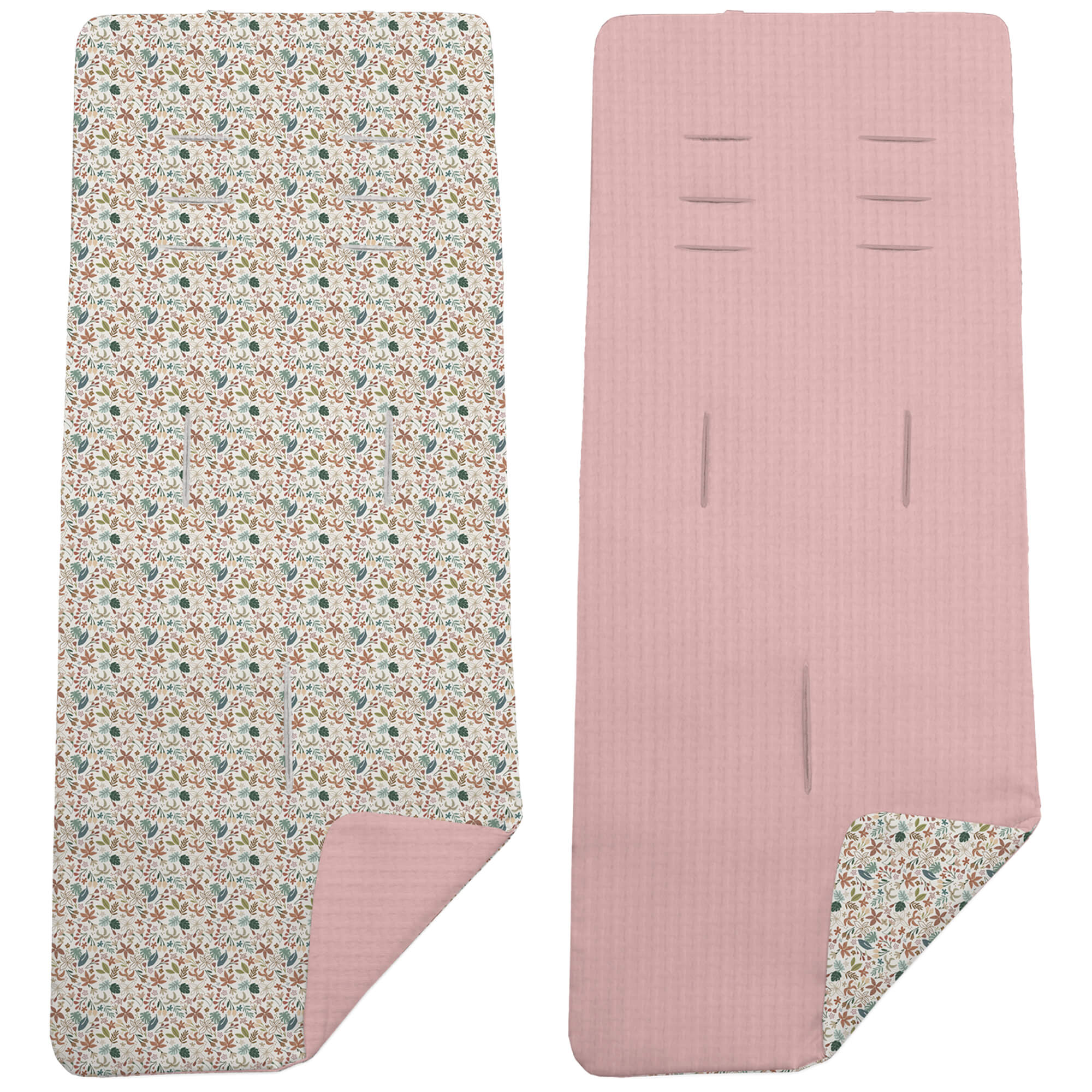 Colchoneta Reversible en tejido piqué y villela estampada Garden maquillaje