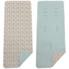 Colchoneta Reversible en tejido piqué y villela estampada Garden menta