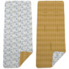 Colchoneta Reversible en tejido villela estampada Porto mostaza