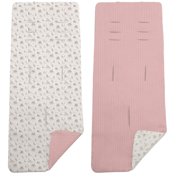 Colchoneta Reversible en tejido piqué y villela estampada Toile - Marinero maquillaje