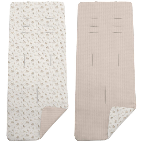 Colchoneta Reversible en tejido piqué y villela estampada Toile - Marinero tostado