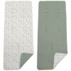 Colchoneta Reversible en tejido piqué y villela estampada Toile - Marinero verde