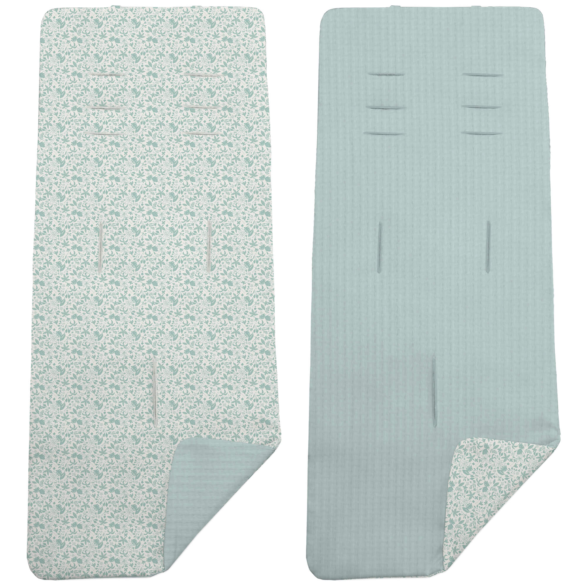 Colchoneta reversible Versalles menta Colchoneta Reversible en tejido piqué y villela estampada Versalles menta