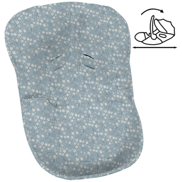 Funda grupo cero en tejido villela estampada modular Iris flores azul