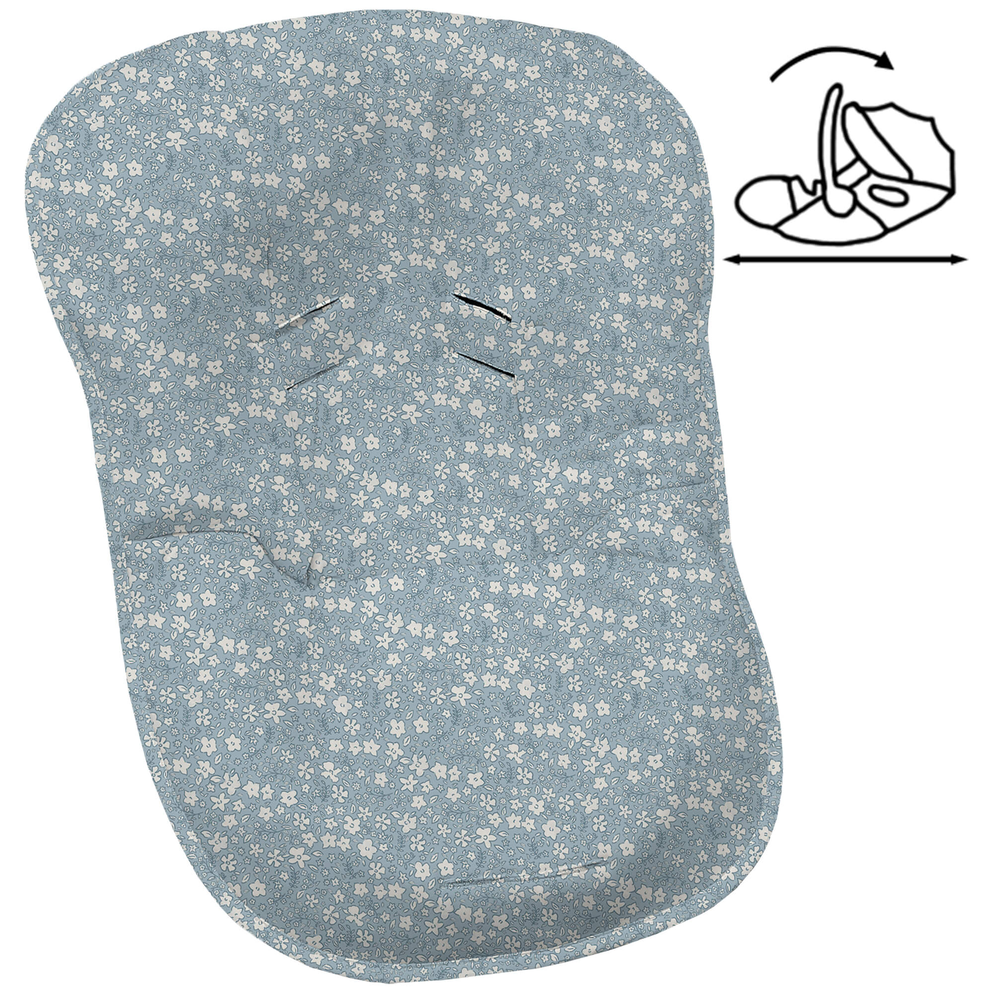 Funda grupo cero en tejido villela estampada modular Iris flores azul