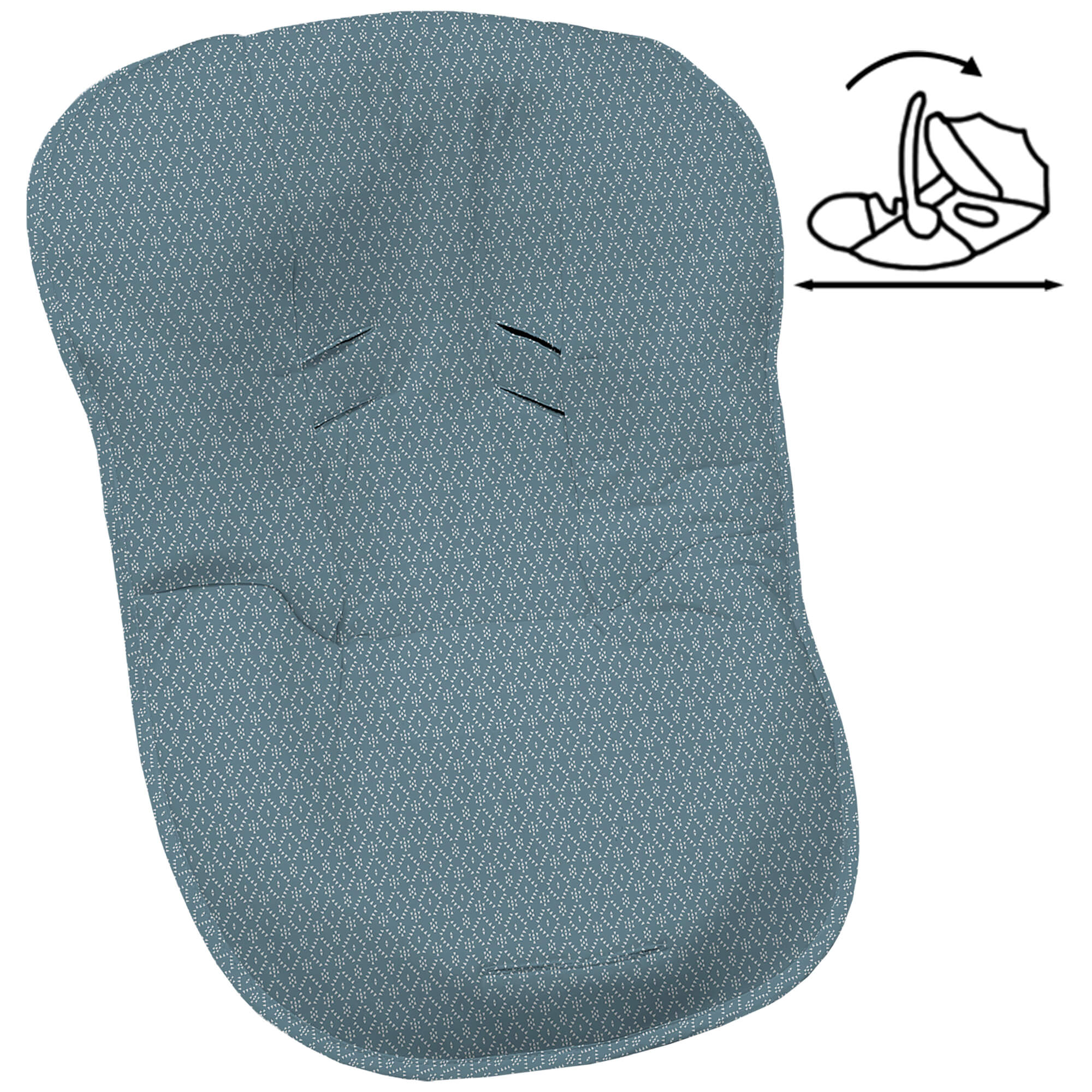 Funda grupo cero en tejido villela estampada modular Nepal azul oscuro