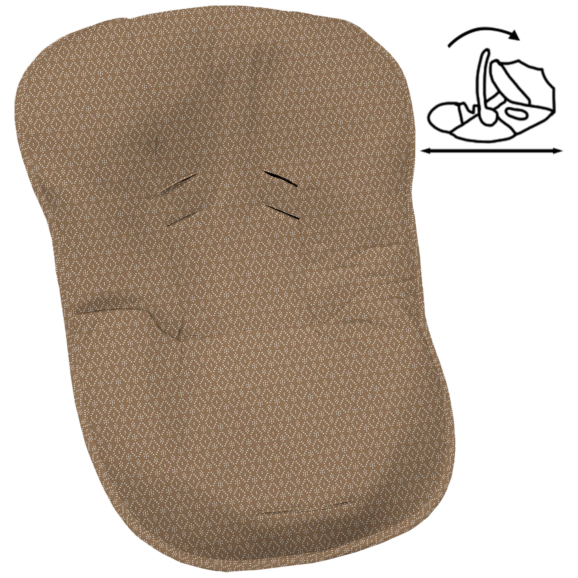 Funda grupo cero en tejido villela estampada modular Nepal marrón oscuro