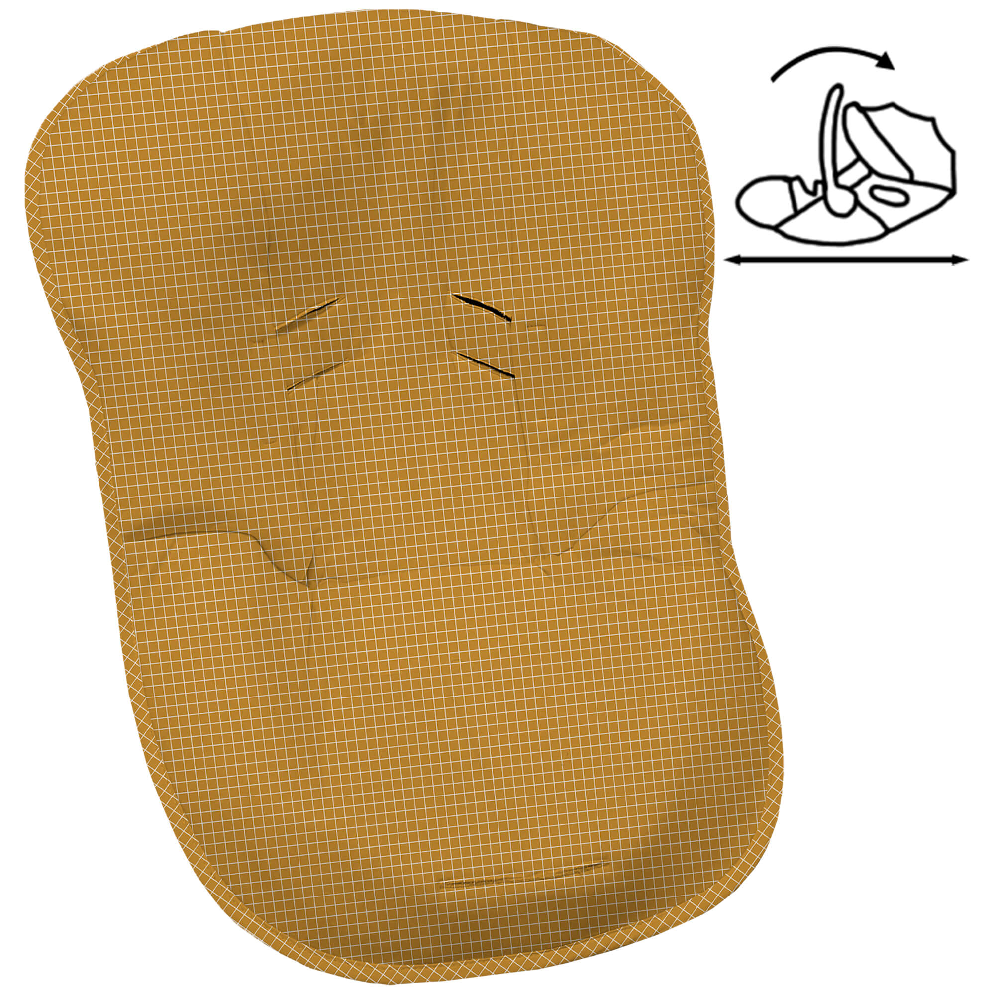 Funda grupo cero en tejido villela estampada modular Porto cuadros mostaza